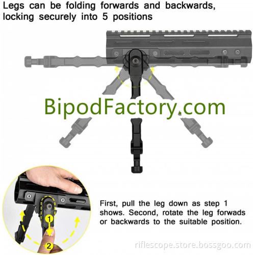 7.5-9 Inch Tactical Rifle Bipod Two-Piece Split Bipod Attach Directly for M-LOK Rail